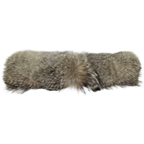 Genuine Coyote Fur Ruff Collar Trim Canada Goose with Button Loops 24 inch US